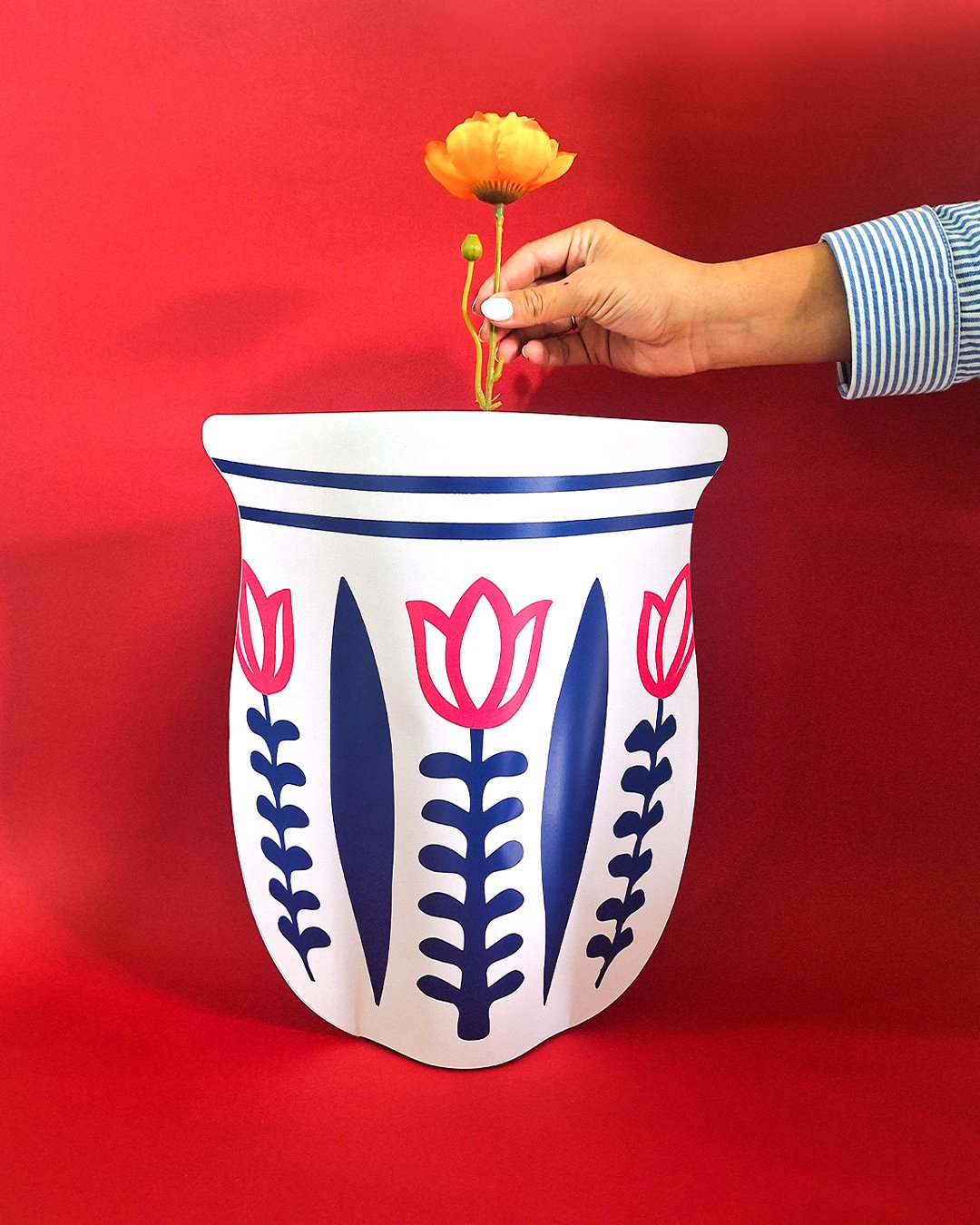 Heritage Hug 1 Heritage Hug Blue Paper Vase - Image 1