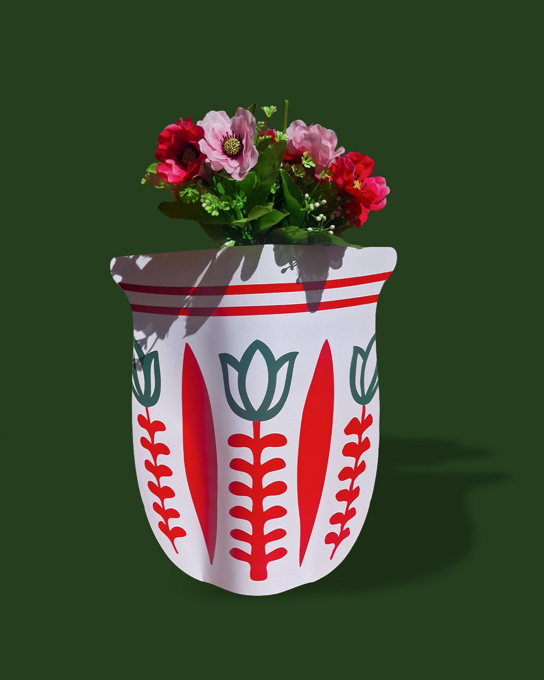 Heritage Hug 2 Heritage Hug Red Paper Vase - Image 1