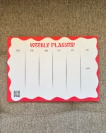 A4 Red Weekly Planner